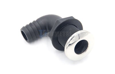 S.M1440 90° Nylon Thru-hull with SS316 Trim Cover